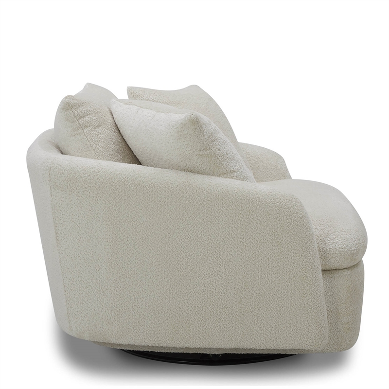Parker Living Boomer Fabric Upholstered Swivel Chair with 2 Toss Pillows - Sand