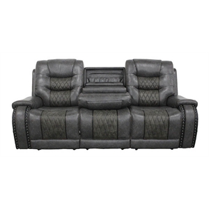 parker living outlaw - stallion fabric power drop down console sofa in charcoal
