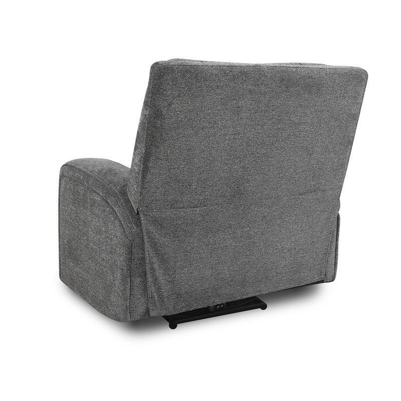 Parker Living Polaris Fabric Power Recliner in Bizmark Gray Finish
