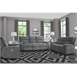 Parker Living Polaris Fabric Power Recliner in Bizmark Gray Finish
