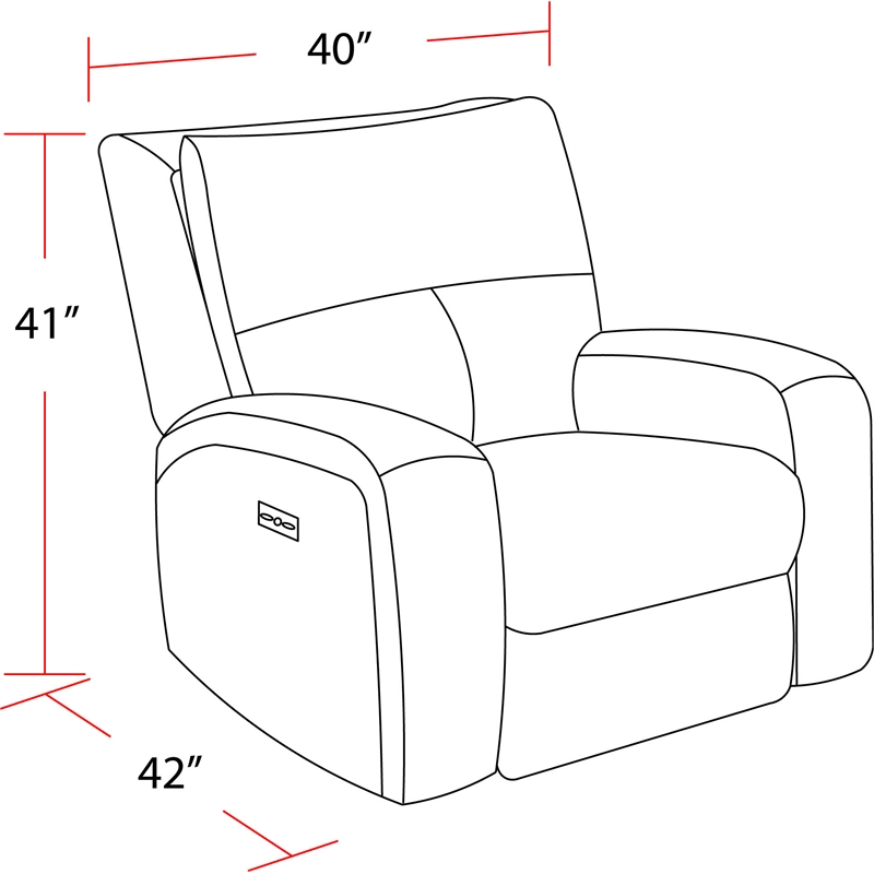 Parker Living Polaris Fabric Power Recliner in Bizmark Gray Finish