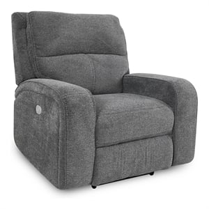 parker living polaris fabric power recliner in bizmark gray finish