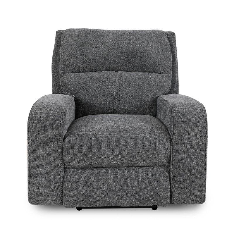 Parker Living Polaris Fabric Power Recliner in Bizmark Gray Finish