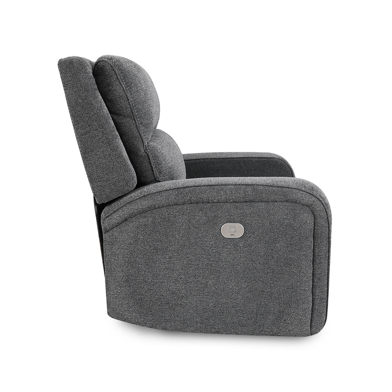 Parker Living Polaris Fabric Power Recliner in Bizmark Gray Finish