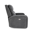 Parker Living Polaris Fabric Power Recliner in Bizmark Gray Finish