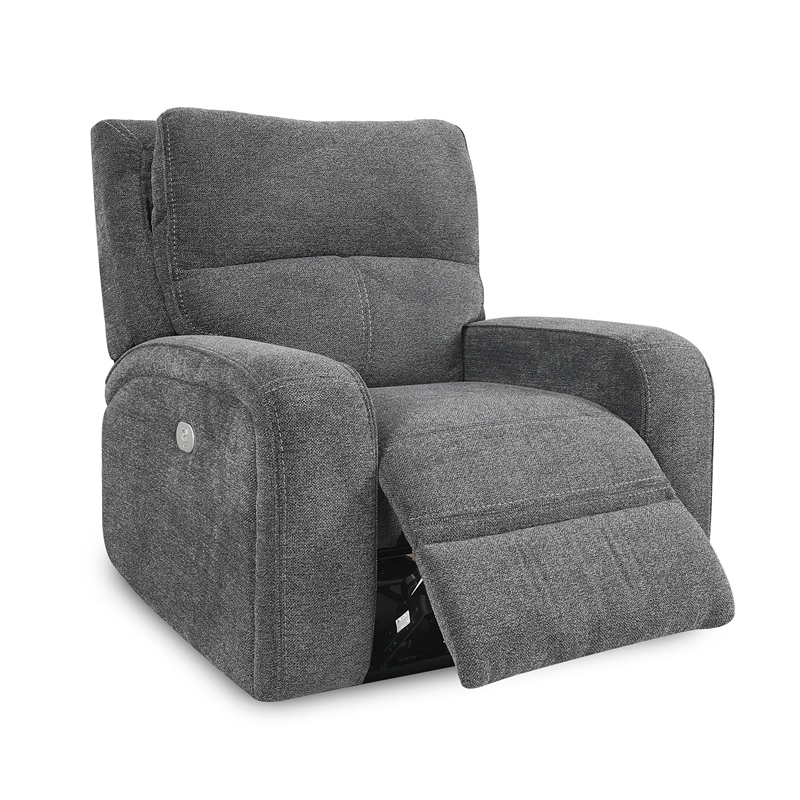 Parker Living Polaris Fabric Power Recliner in Bizmark Gray Finish