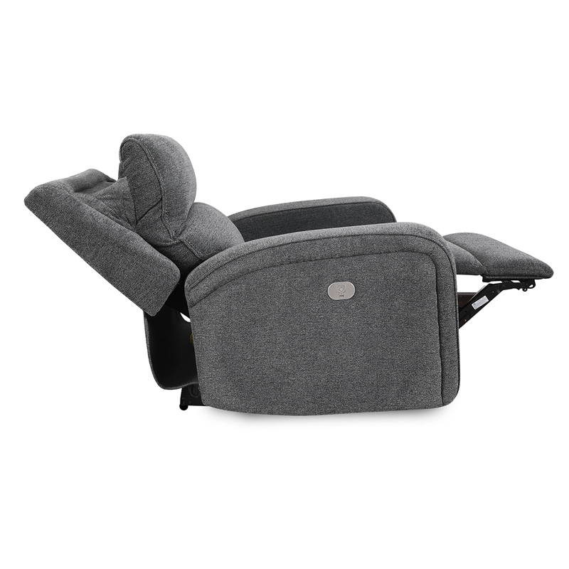 Parker Living Polaris Fabric Power Recliner in Bizmark Gray Finish
