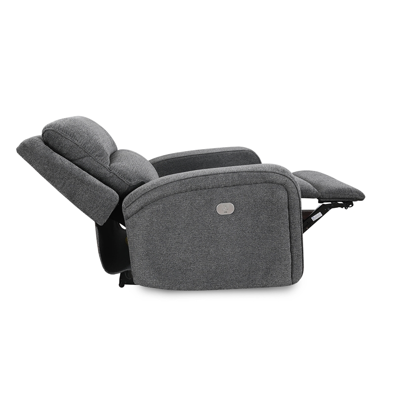 Parker Living Polaris Fabric Power Recliner in Bizmark Gray Finish