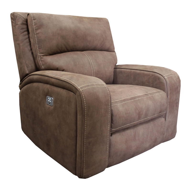 Parker Living Polaris Fabric Power Recliner in Kahlua Brown Finish