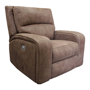 parker living polaris fabric power recliner in kahlua brown finish