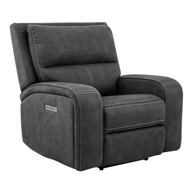 Parker Living Polaris Fabric Power Recliner in Slate Charcoal Finish