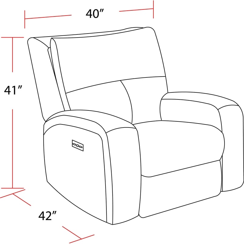 Parker Living Polaris Fabric Power Recliner in Slate Charcoal Finish