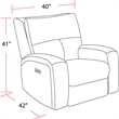 Parker Living Polaris Fabric Power Recliner in Slate Charcoal Finish