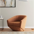 Parker Living The Twist Modern Fabric Upholstered Accent Swivel Chair in Rust