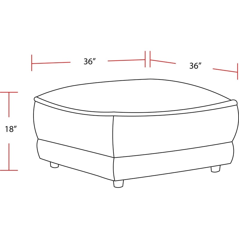 Parker Living Utopia Modern Fabric Ottoman with Casters in Ivory