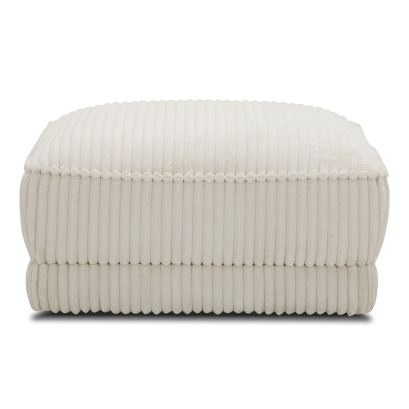 Parker Living Utopia Modern Fabric Ottoman with Casters in Ivory