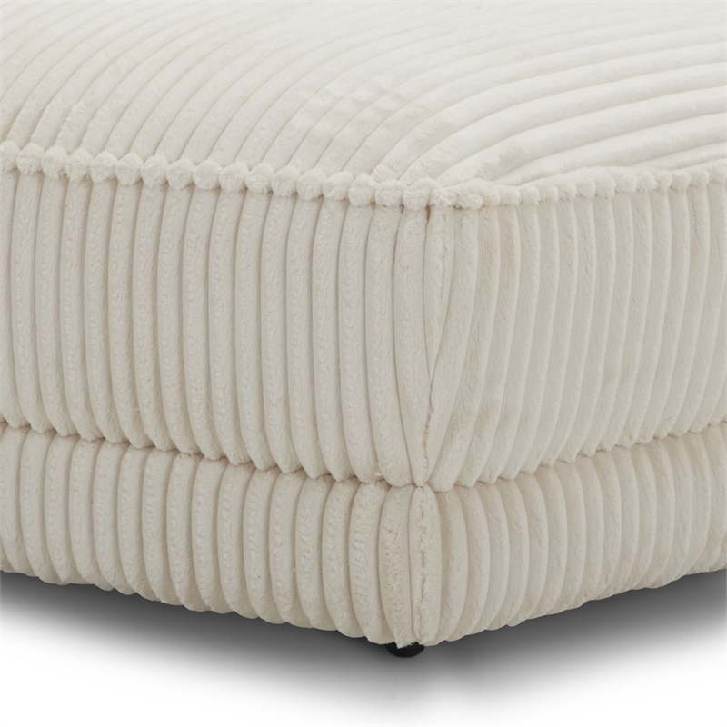 Parker Living Utopia Modern Fabric Ottoman with Casters in Ivory