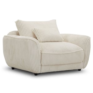 Parker Living Utopia Modern Fabric Chair and A Half with Lumbar Pillow in Ivory