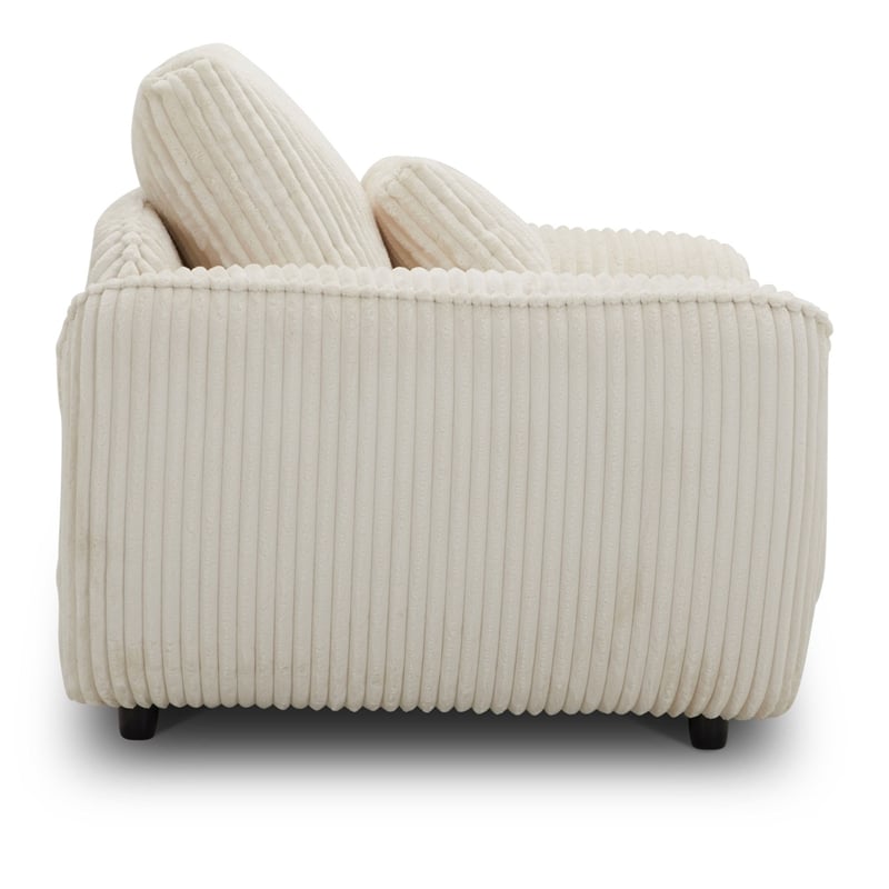Parker Living Utopia Modern Fabric Chair and A Half with Lumbar Pillow in Ivory
