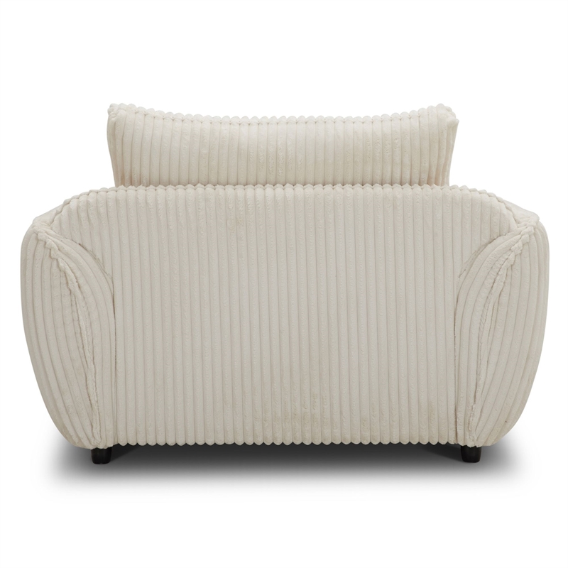 Parker Living Utopia Modern Fabric Chair and A Half with Lumbar Pillow in Ivory