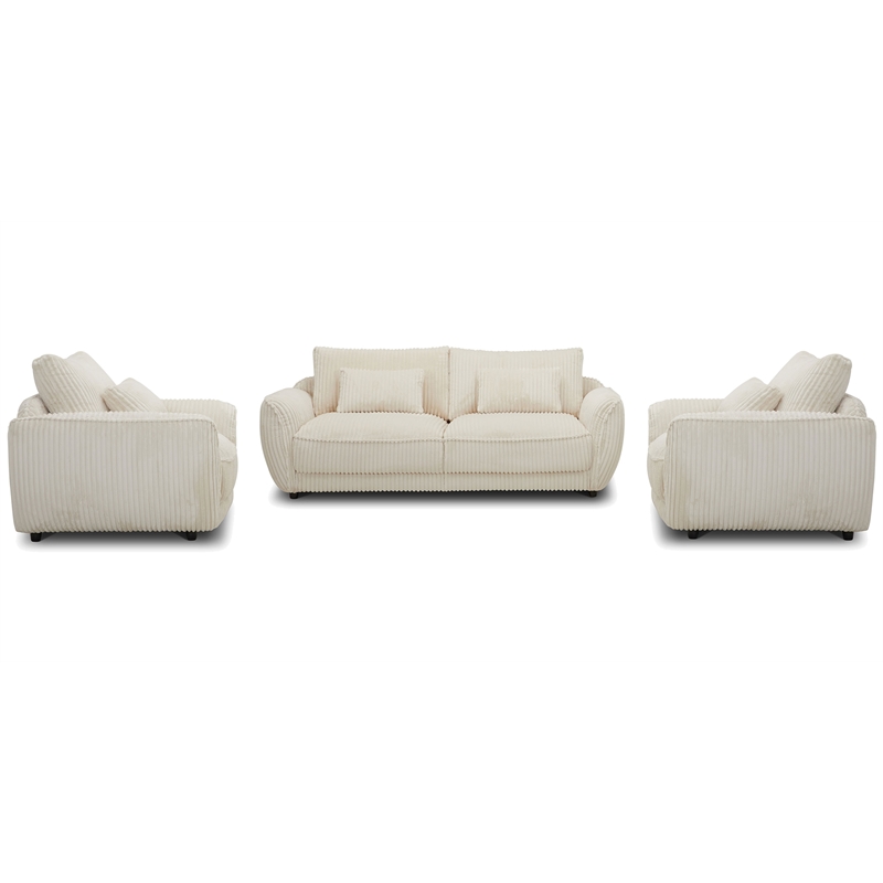 Parker Living Utopia Modern Fabric 2-Seat Sofa with Lumbar Pillow in Ivory