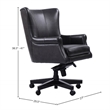 Parker Living Cyclone Leather Swivel Desk Chair in Black Finish