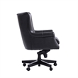 Parker Living Cyclone Leather Swivel Desk Chair in Black Finish