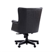 Parker Living Cyclone Leather Swivel Desk Chair in Black Finish