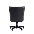 Parker Living Cyclone Leather Swivel Desk Chair in Black Finish
