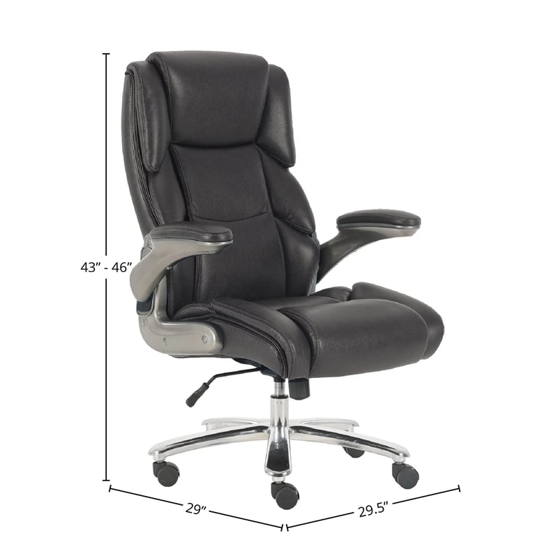 Parker Living Fabric Heavy Duty Desk Chair with Casters in Black Finish