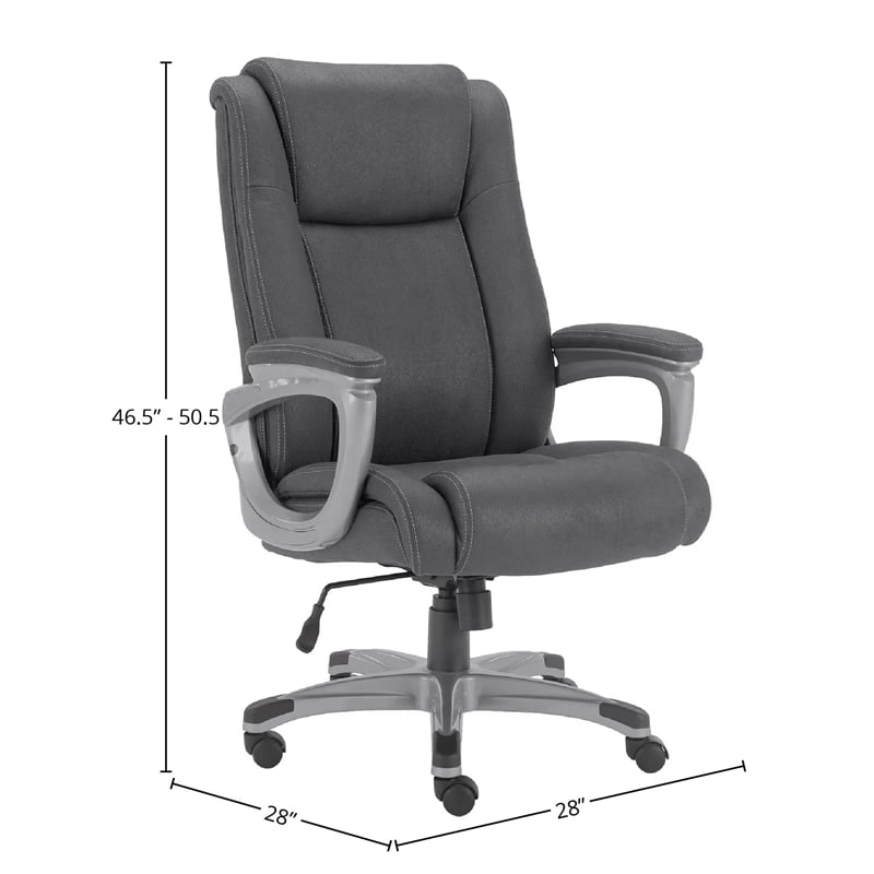 Parker Living Fabric Heavy Duty Desk Chair with Casters in Gray Finish