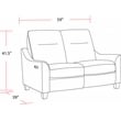 Parker Living Madison Fabric Power Cordless Loveseat in Pisces Marine Blue