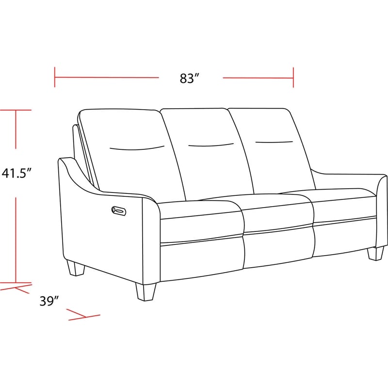 Parker Living Madison Pisces Muslin Gray Fabric Power Reclining Cordless Sofa
