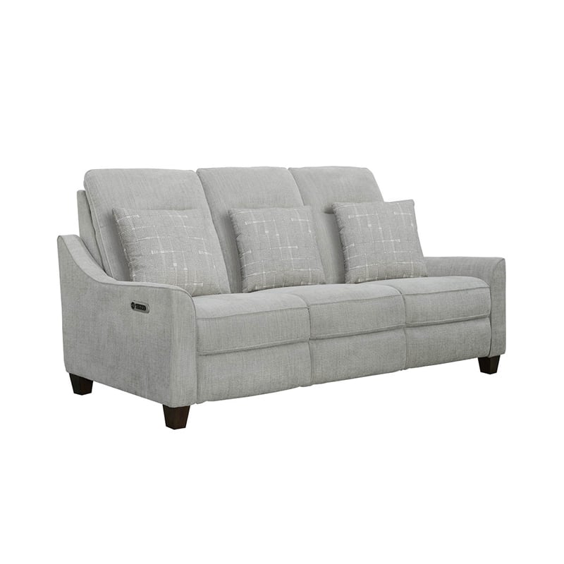 Parker Living Madison Pisces Muslin Gray Fabric Power Reclining Cordless Sofa