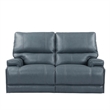 Parker Living Whitman Leather Power Cordless Loveseat in Verona Azure Blue