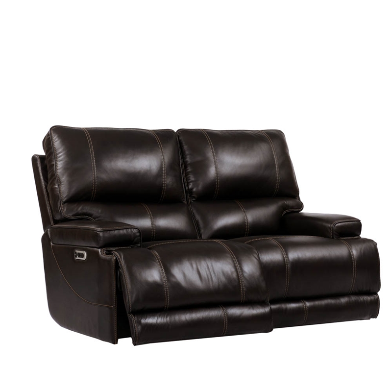Parker Living Whitman Leather Power Cordless Loveseat in Verona Coffee Brown