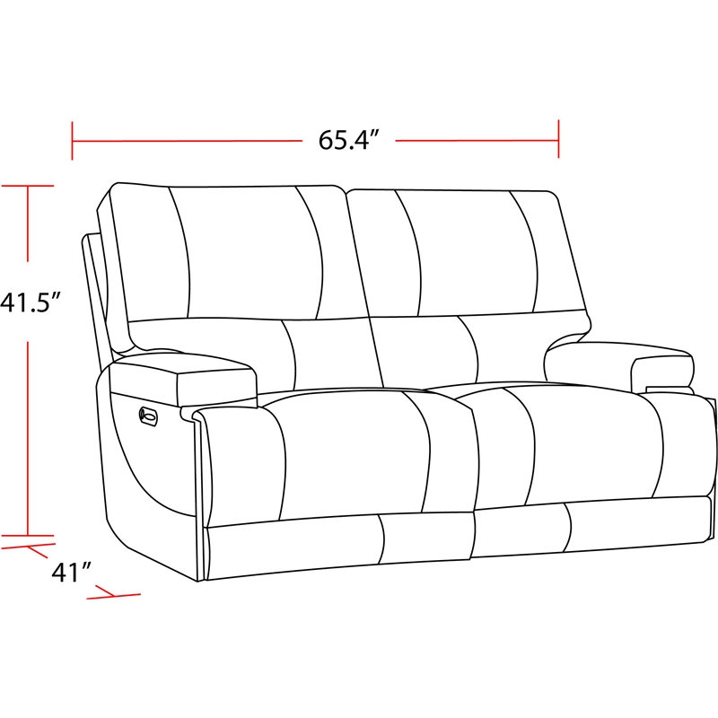 Parker Living Whitman Leather Power Cordless Loveseat in Linen Fossil Beige