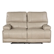 Parker Living Whitman Leather Power Cordless Loveseat in Linen Fossil Beige