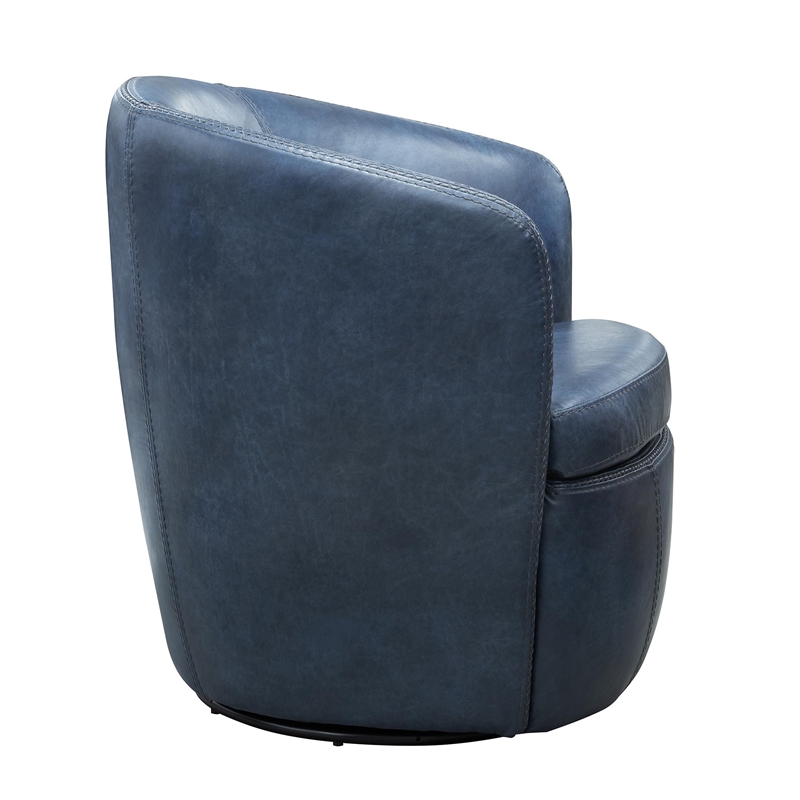 Parker Living Barolo - Vintage Navy All Italian Leather Swivel Club Chair