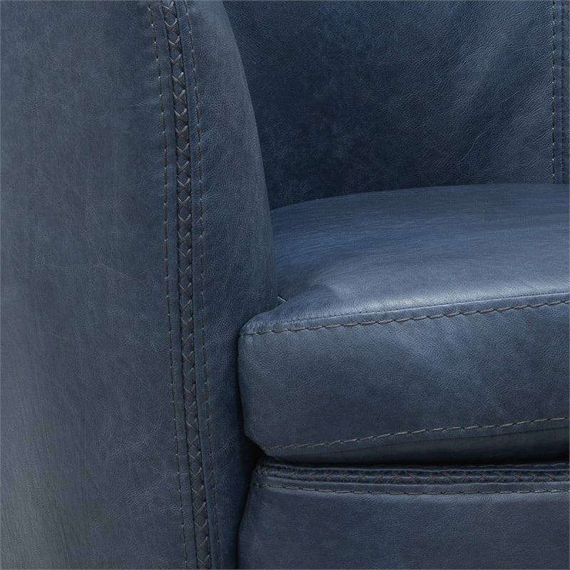 Parker Living Barolo - Vintage Navy All Italian Leather Swivel Club Chair