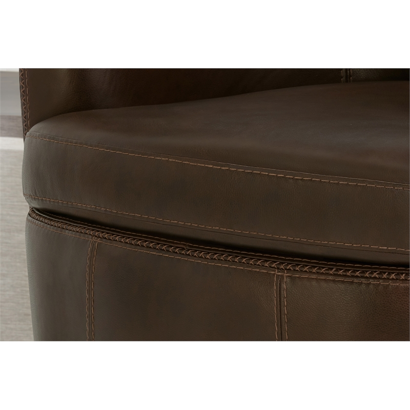 Parker Living Barolo - Vintage Brown All Italian Leather Swivel Club Chair