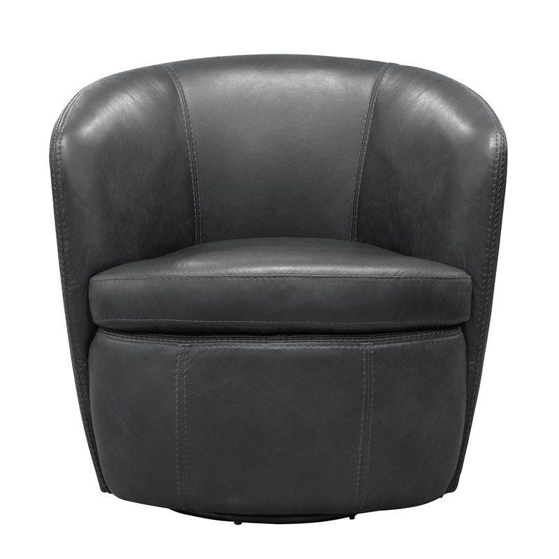 Parker Living Barolo - Vintage Slate All Italian Leather Swivel Club Chair