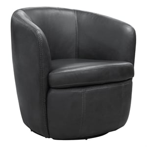 Parker Living Barolo - Vintage Slate All Italian Leather Swivel Club Chair