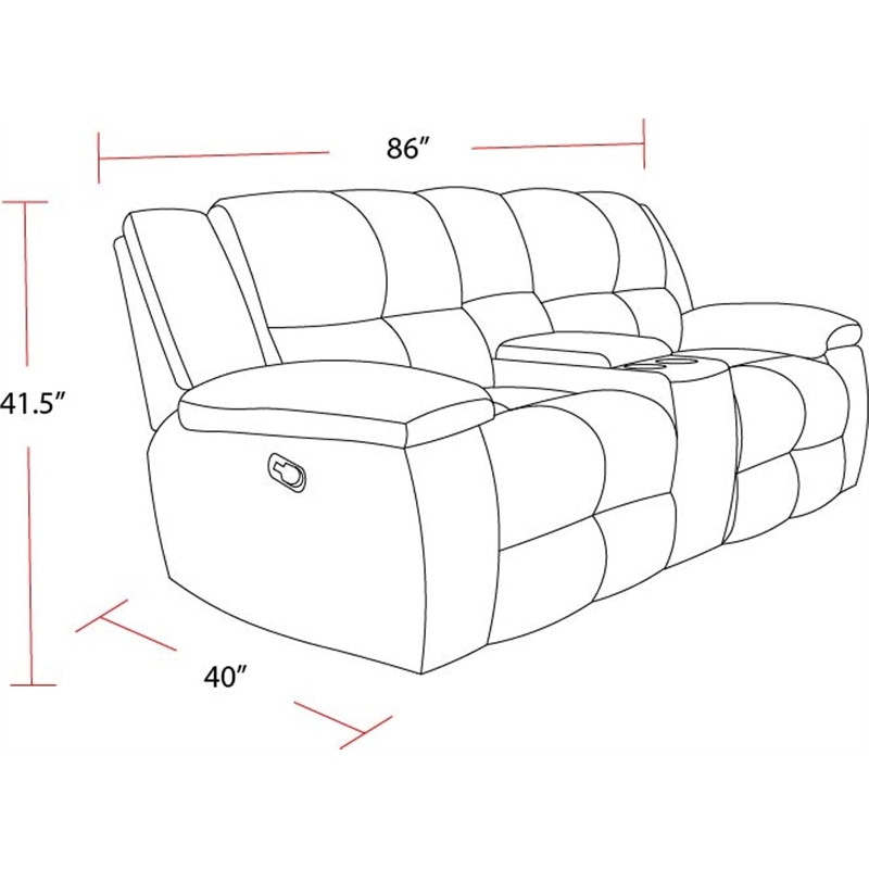 Parker Living Buster Modern Velvet/Fabric Reclining Console Loveseat in Taupe