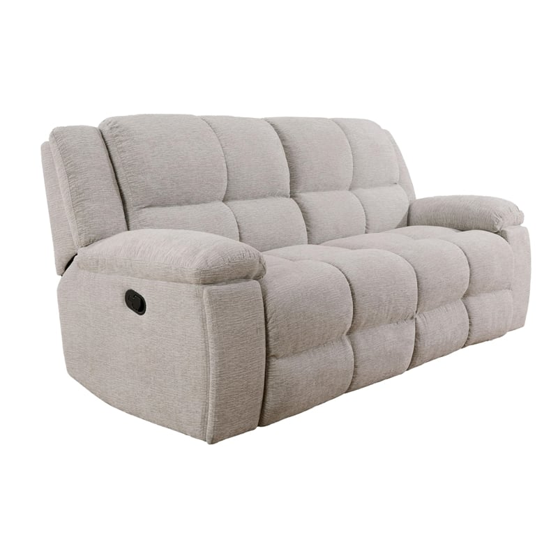Parker Living Buster Modern Velvet and Yarns Fabric Reclining Sofa in Opal Taupe
