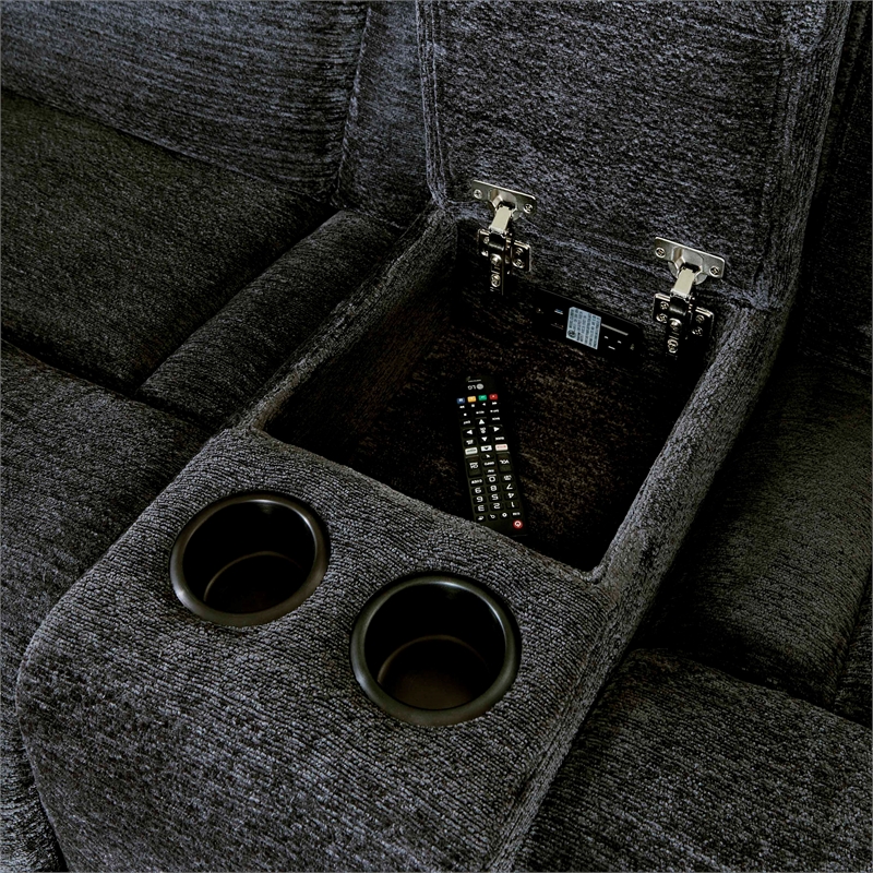 Parker Living Dalton Modern Fabric Reclining Sectional in Charcoal