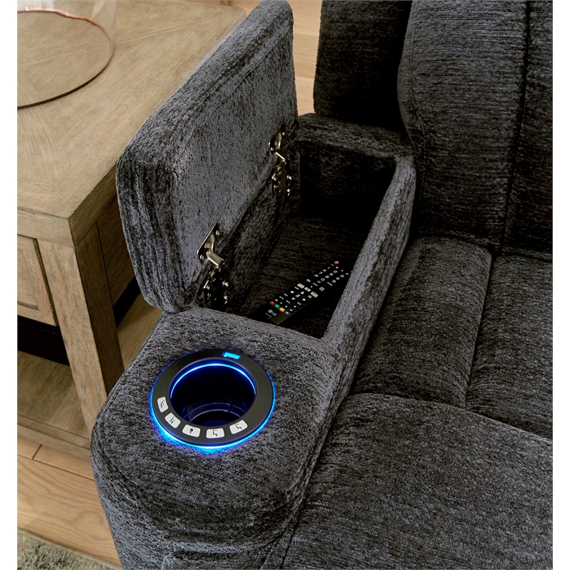 Parker Living Dalton Modern Fabric Reclining Sectional in Charcoal