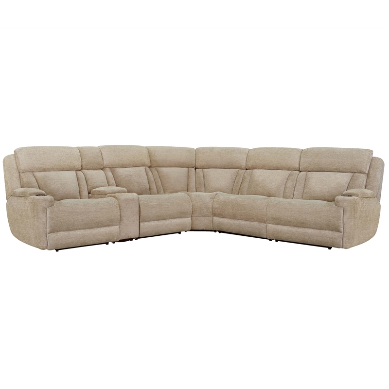 Parker Living Dalton Modern Fabric Reclining Sectional in Beige