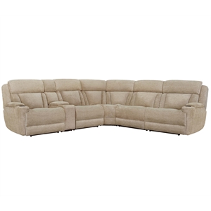 Parker Living Dalton Modern Fabric Reclining Sectional in Beige