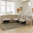 Parker Living Dalton Modern Fabric Reclining Sectional in Beige
